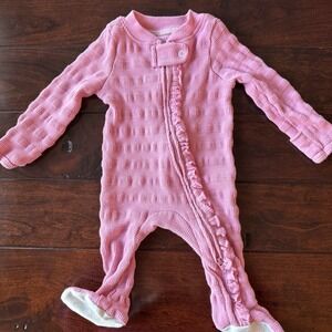 Cloud Island Baby Girl Pink Sleeper Newborn-0 Months Zippered Hand Cuffs Nice